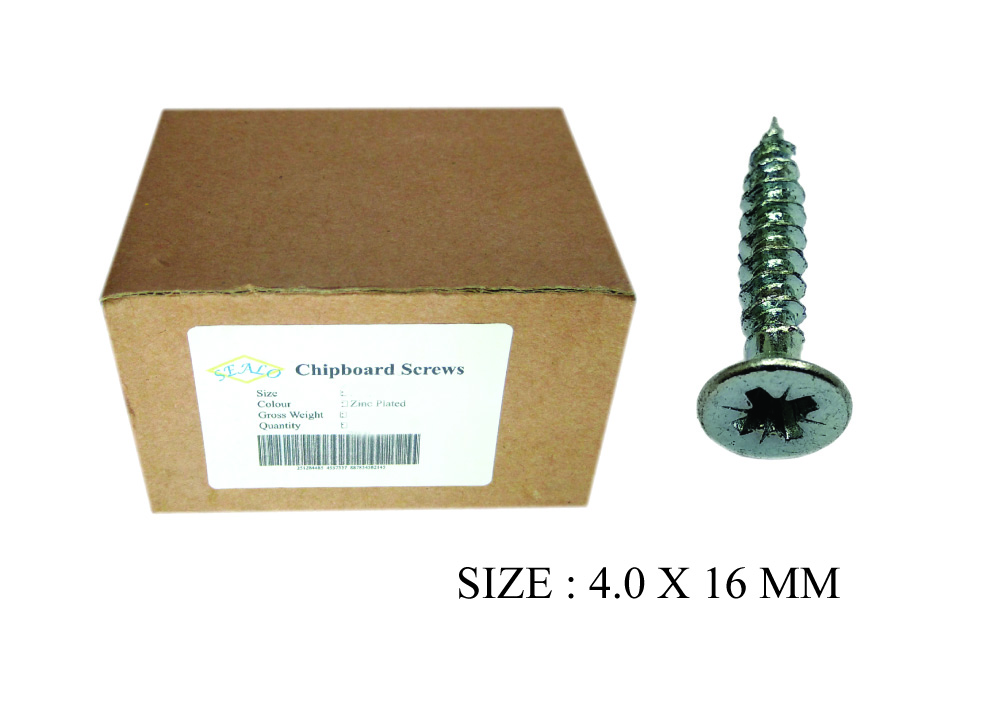 CHIPBOARD SCREW CSK 4.0X16MM 1000PCS PKT