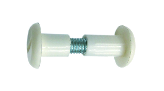 PVC CONNECTING SCREW 28MM WHITE