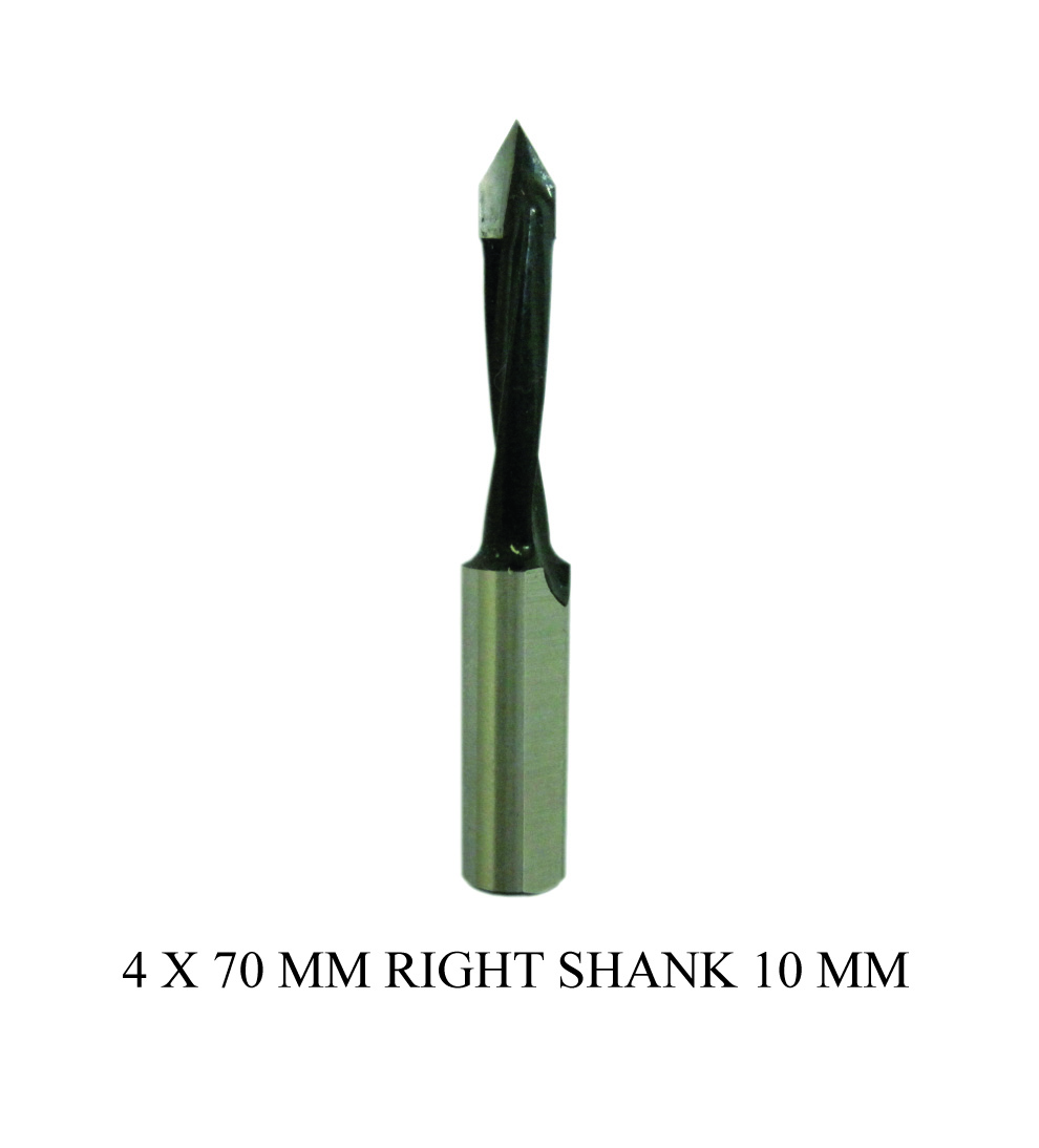 ALPHA CUT DOWEL DRILL BIT  V  TYPE 4 X 70MM RIGHT