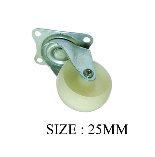 WHITE CASTER WHEEL SWV TYPE WITH PLATE WOB 25MM