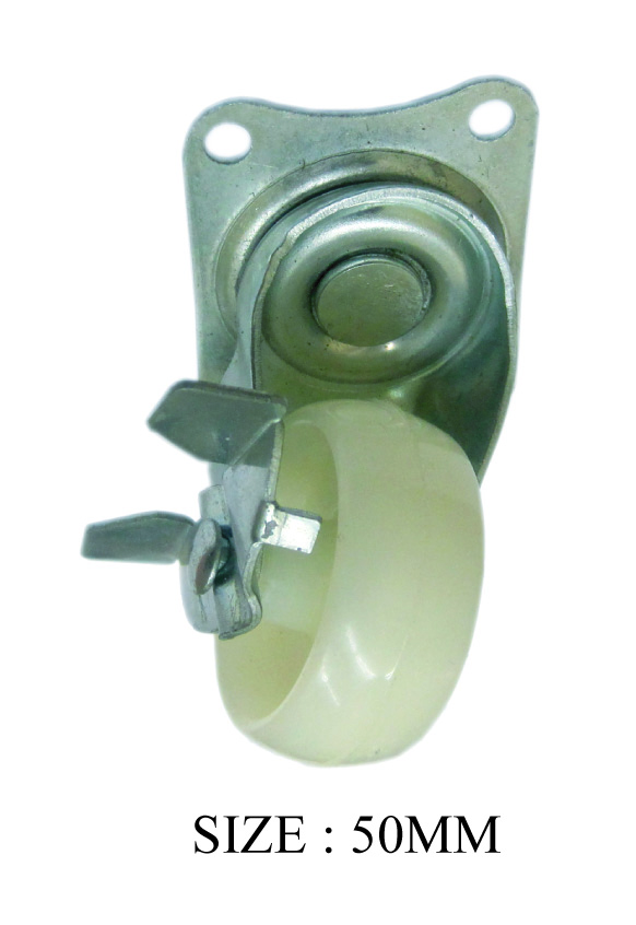 WHITE CASTER WHEEL SWV TYPE WITH PLATE WB 50MM