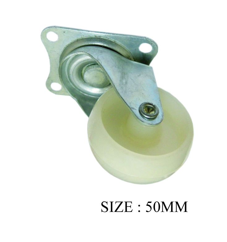 WHITE CASTER WHEEL SWV TYPE WITH PLATE WOB 50MM