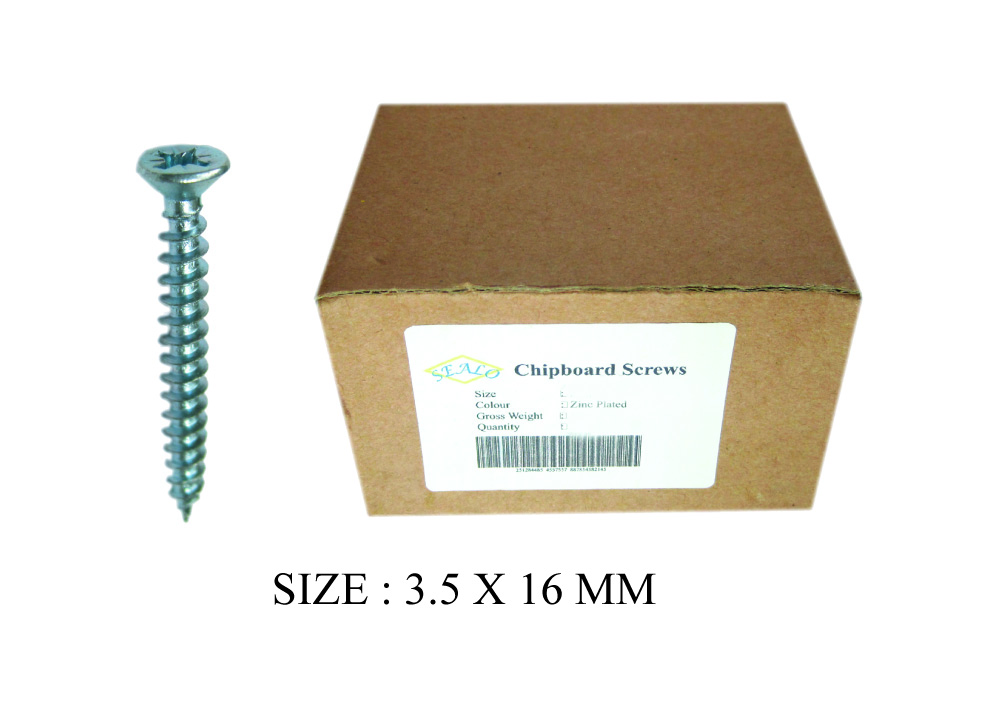 CHIPBOARD SCREW 3.5X16MM 1000PCS BOX