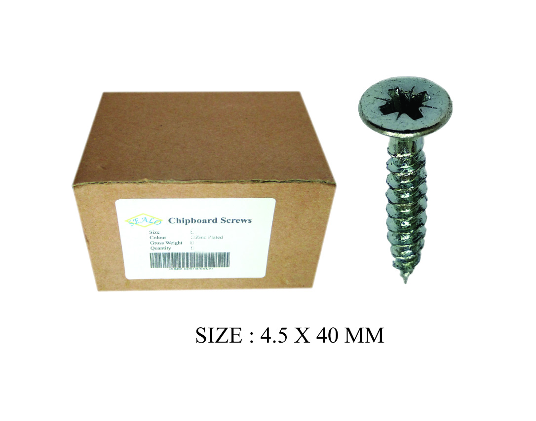 CHIPBOARD SCREW 4.5X40MM 500PCS BOX