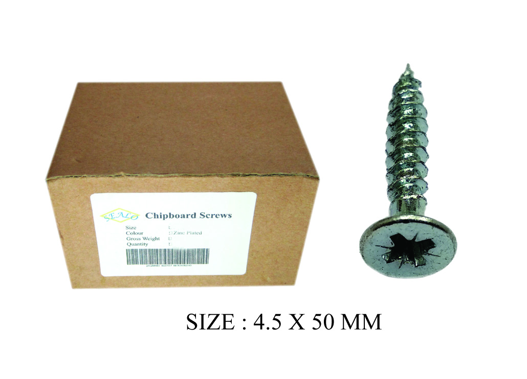 CHIPBOARD SCREW 4.5X50MM 500PCS BOX