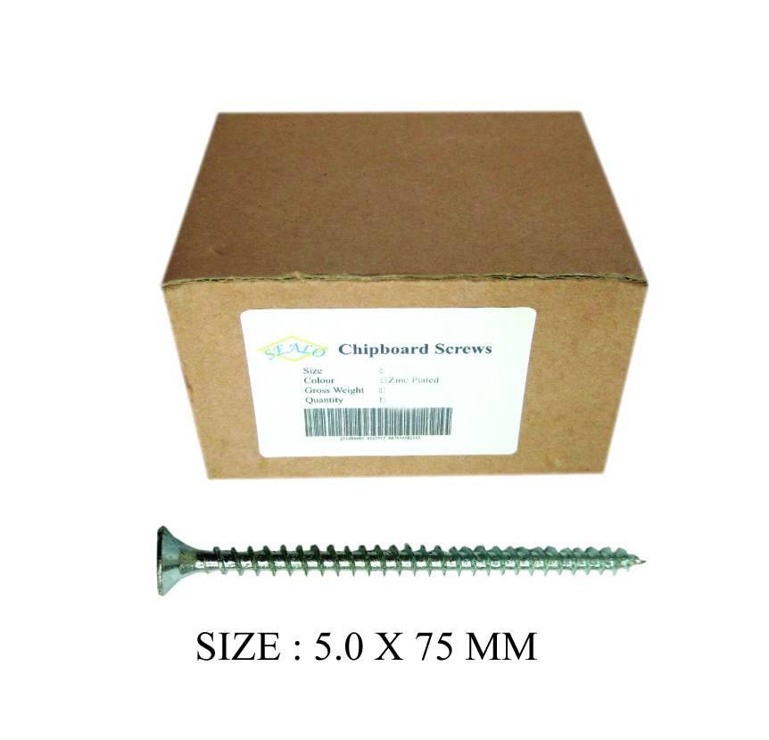 CHIPBOARD SCREW 5.0X75MM 250PCS BOX