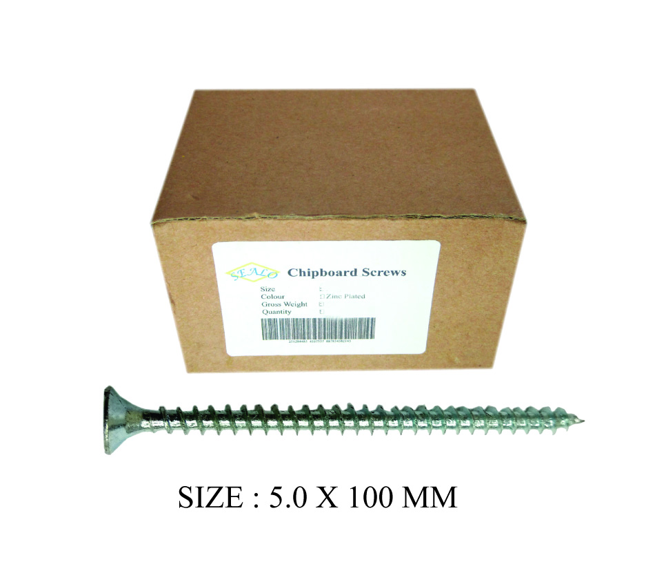 CHIPBOARD SCREW 5.0X100MM 250PCS BOX