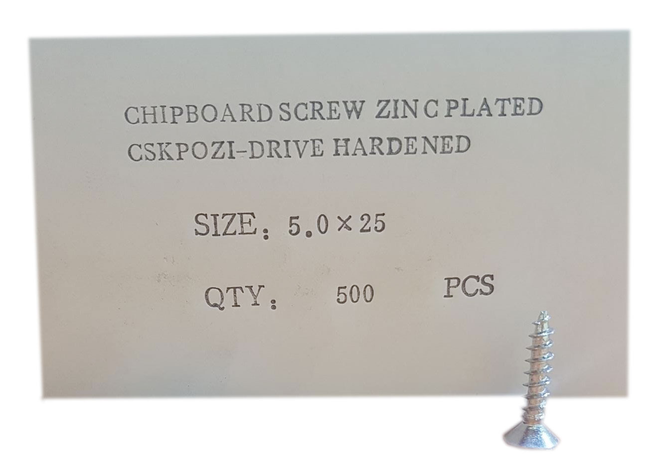 CHIPBOARD SCREW CSK 5.0X25MM 500PCS BOX