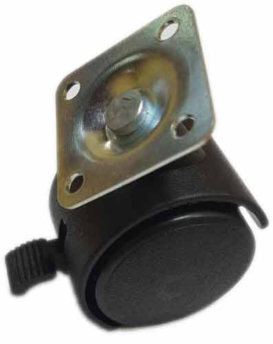 CASTER WHEEL PVC BLACK WITH PLATE SWV WB 40MM