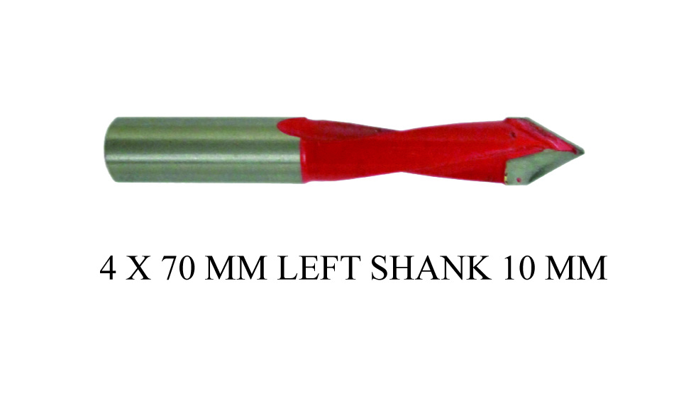 PRESINO DOWEL DRILL BIT  V  TYPE 4 X 70MM LEFT