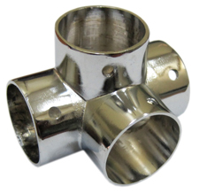 CHROME PIPE FITTINGS 4-WAY K 25MM