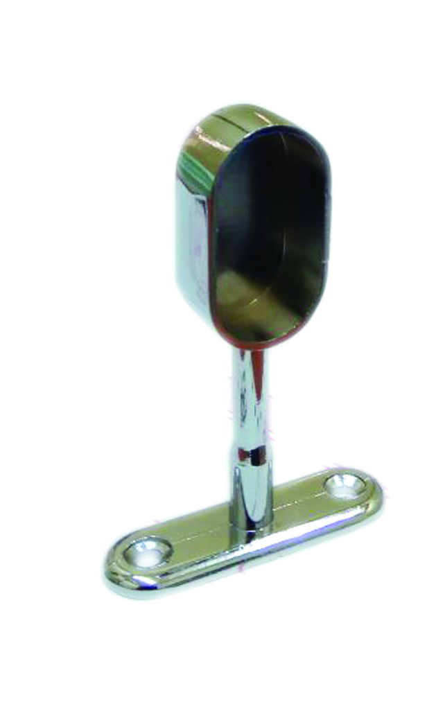 OVAL PIPE BRACKET CENTRE CLOSED CHROME