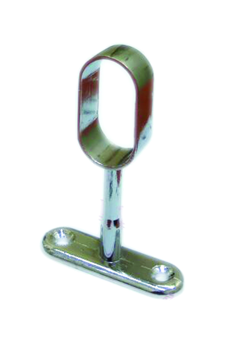 OVAL PIPE BRACKET CENTRE OPEN CHROME