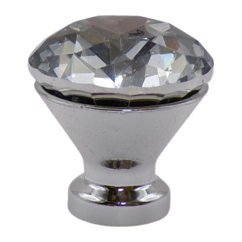 CRYSTAL KNOB 25MM CHROME