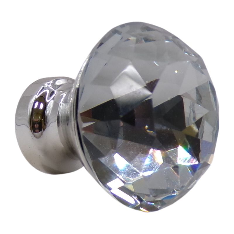 CRYSTAL KNOB 30MM CHROME