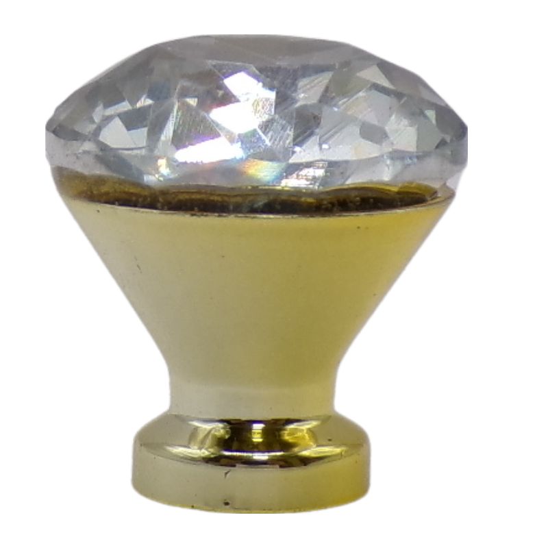 CRYSTAL KNOB 25MM GOLDEN