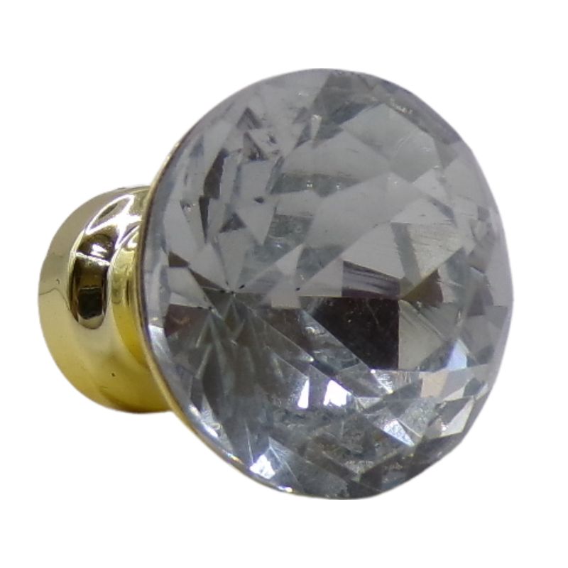 CRYSTAL KNOB 25MM GOLDEN