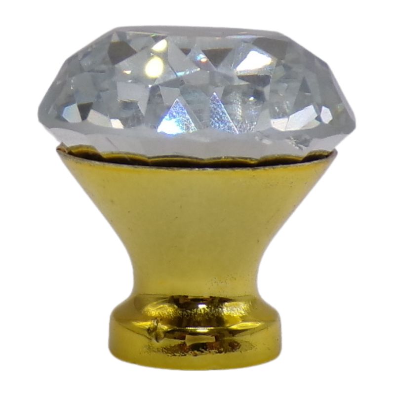 CRYSTAL KNOB 30MM GOLDEN