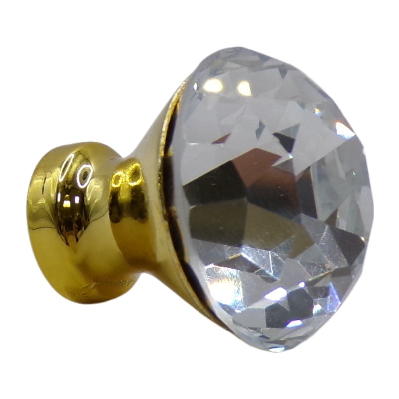 CRYSTAL KNOB 30MM GOLDEN