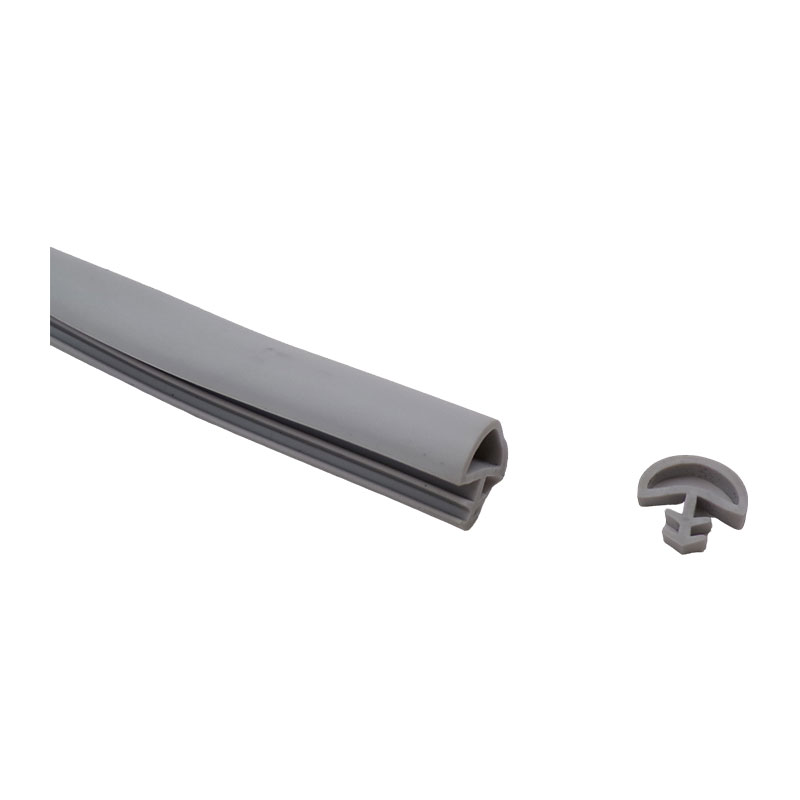 PVC SOFT DOOR SEAL HALF ROUND GRAY 10MM 100MTR