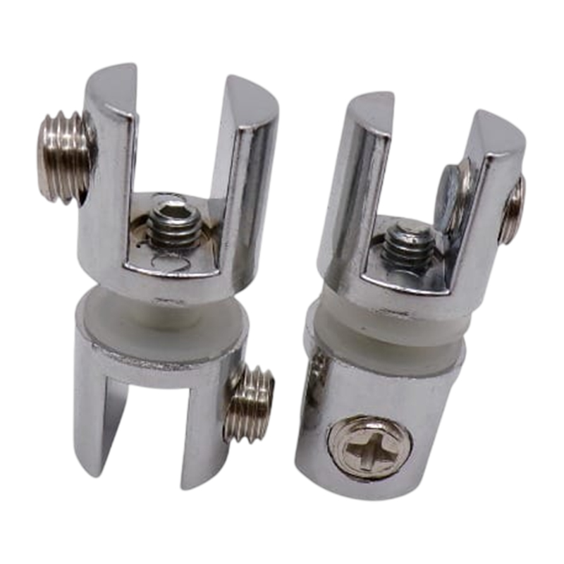 CHROME GLASS SHELF CLAMP DOUBLE 10MM